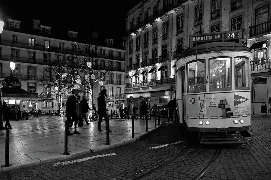 Electrico at night in Lisbon Photograph by Angelo DeVal