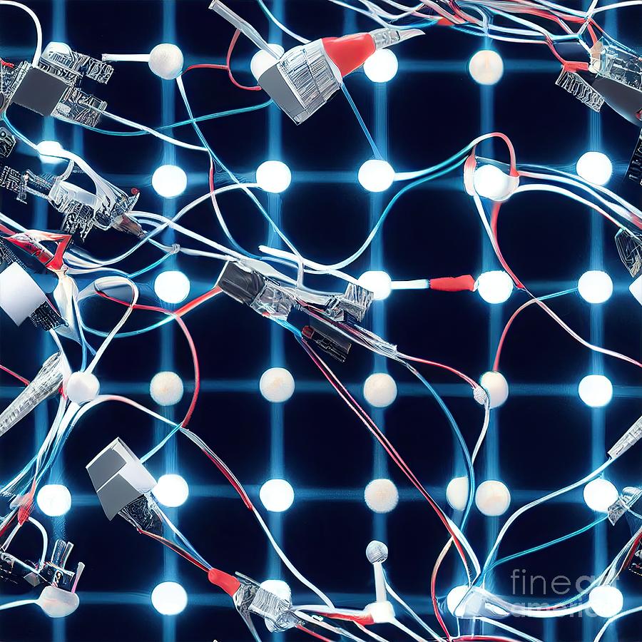 electronic circuit texture TILE Digital Art by Benny Marty Fine Art America