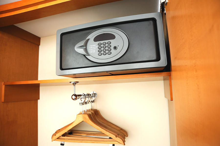 Electronic safe in hotels wardrobe Photograph by Brightstars