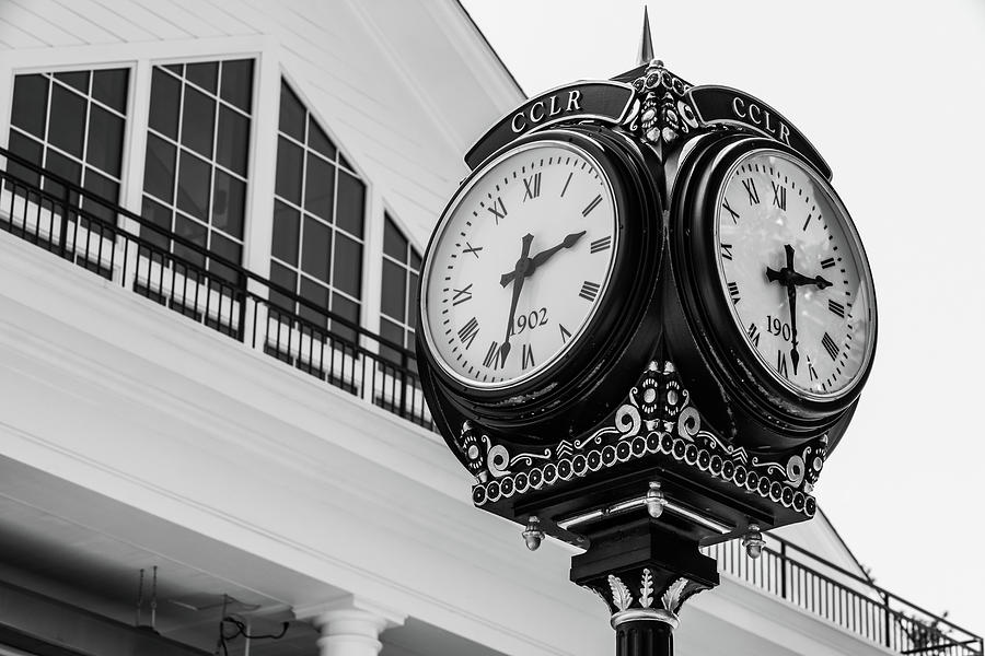 Elegance Of Time At The Country Club In Black And White - Little Rock Arkansas Photograph by Gregory Ballos