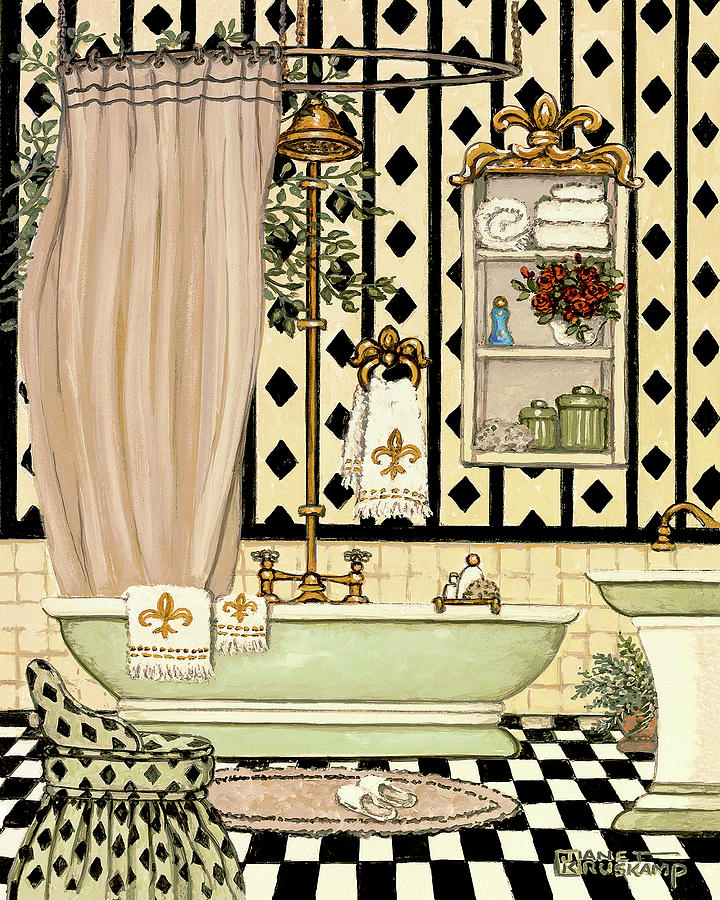 Elegant Bath II Painting by Janet Kruskamp
