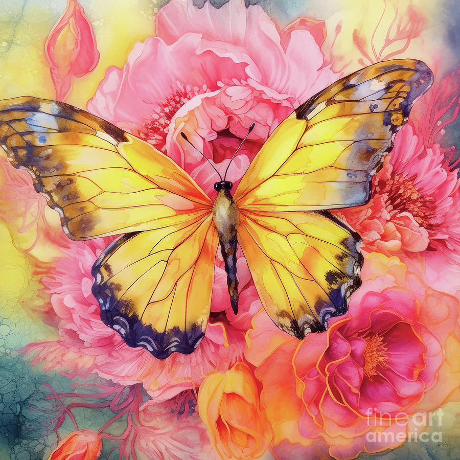 Elegant Butterfly Painting by Tina LeCour