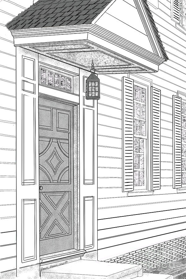 Elegant Door - Williamsburg, VA Drawing by Dawn Boyer - Fine Art America