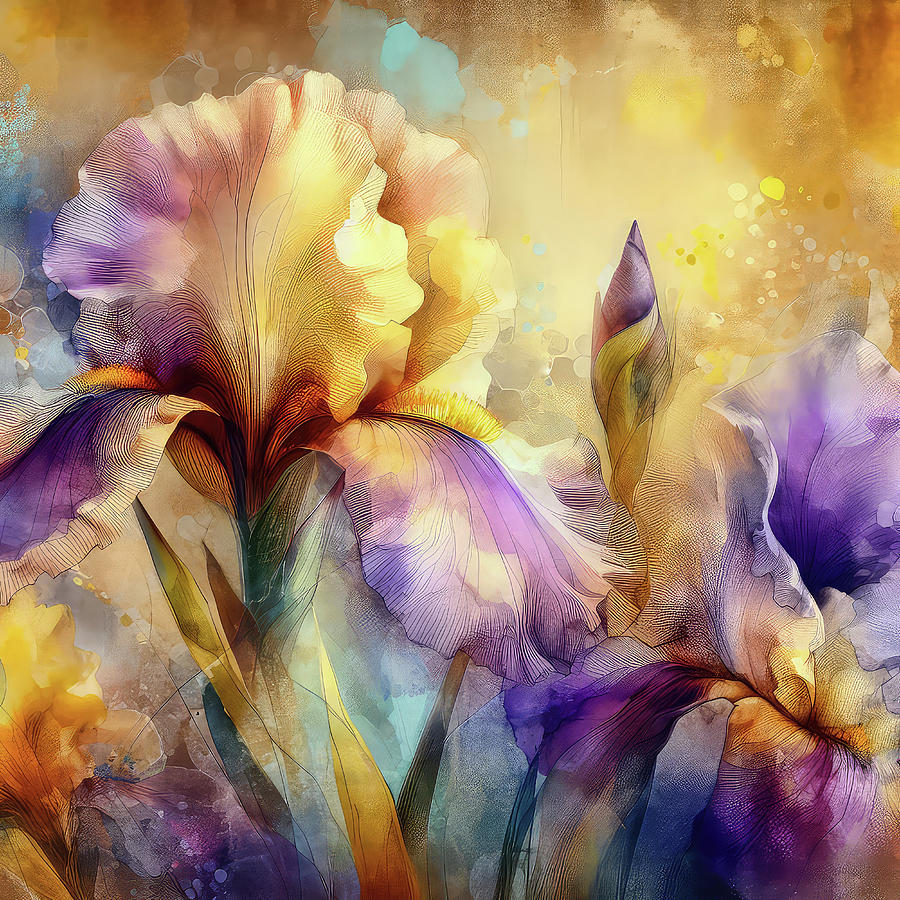 Elegant Iris   Digital Art by HH Photography of Florida