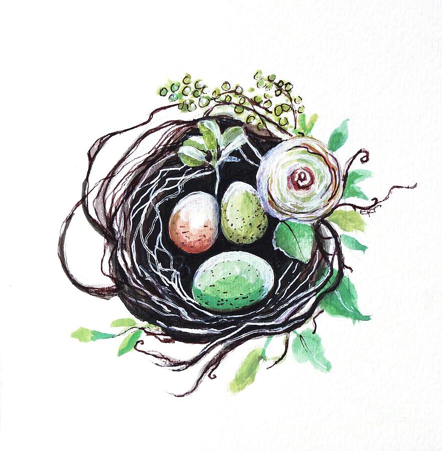 Elegant Nest Painting by Elizabeth Robinette Tyndall