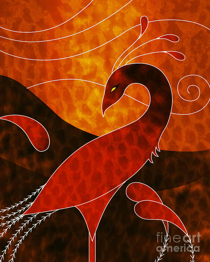 Phoenix Digital Art - Elegant Phoenix  by Robert Ball