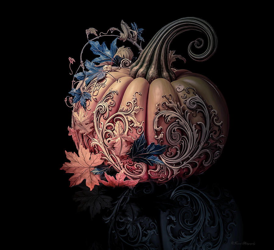 Elegant Pumpkin  Digital Art by Debra Forand