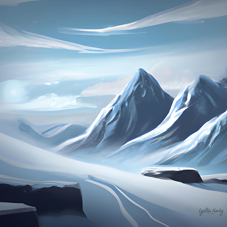 Elegant Snowscape Digital Art by Cindys Creative Corner