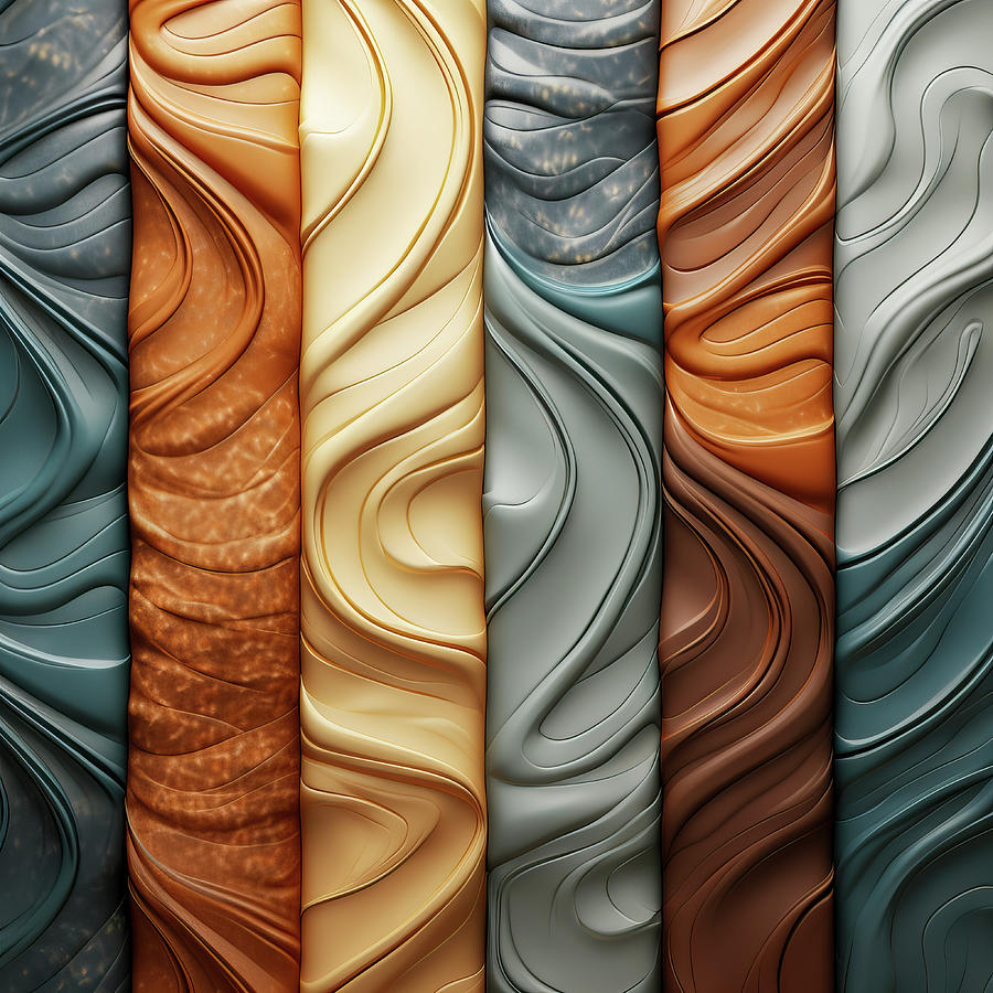 Elegant Swirl Texture Columns - AI Art Digital Art by Chris Anson