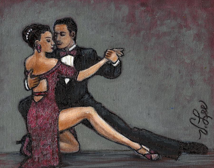 Elegant Tango Performers Painting by VLee Watson