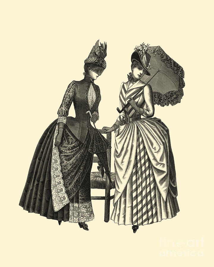 Vintage Digital Art - Elegant Victorian Ladies by Madame Memento
