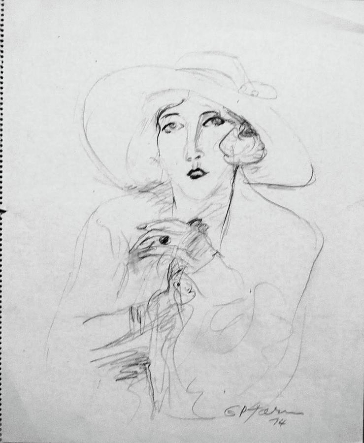 Elegant Woman Drawing by Galya Tarmu