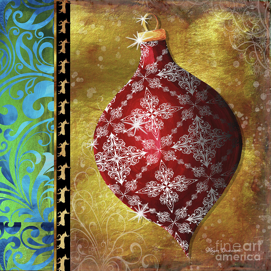 Elegante I Original Elegant Christmas Ornament Art Design By Meganaroon Painting