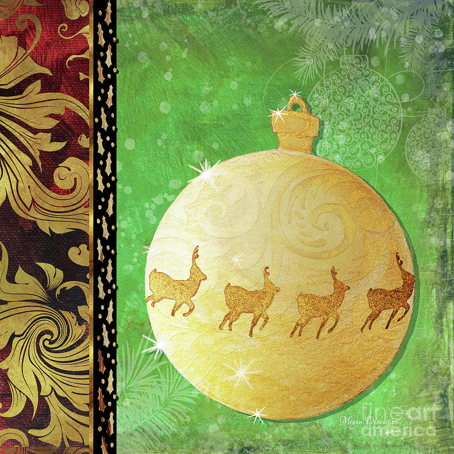 Elegante IIi Original Elegant Christmas Ornament Art Design By Meganaroon Mixed Media