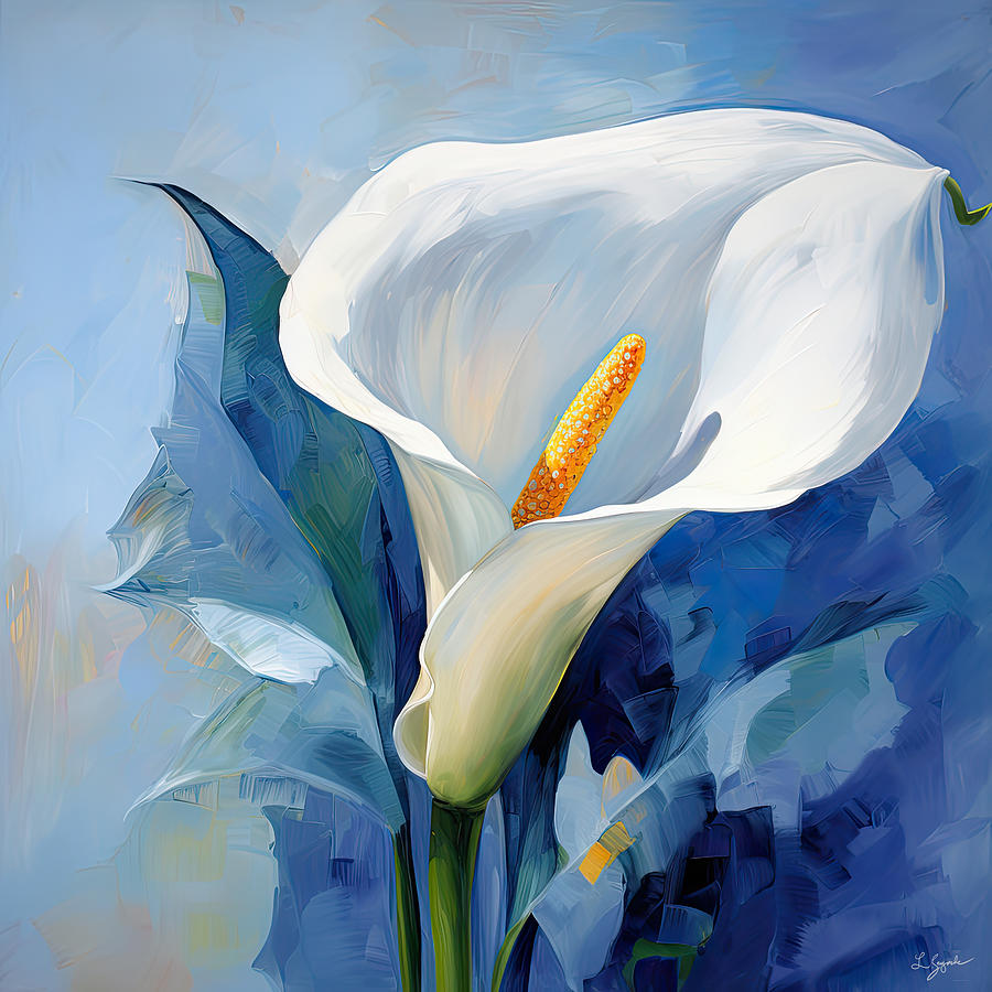 Calla Lily Digital Art - Elegantly Pure  by Lourry Legarde