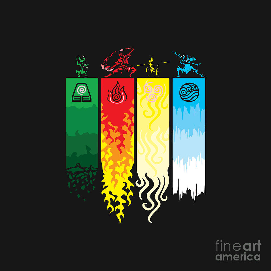 Element Symbols Avatar The Last Airbender Digital Art by Carlyn P Lee -  Pixels