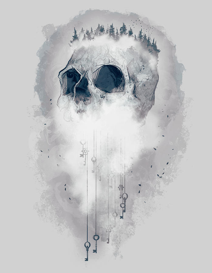 Elemental Skull Air Drawing by Ludwig Van Bacon