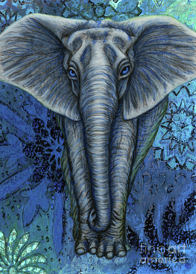 Elephant Abstract Botanical Painting by Amy E Fraser