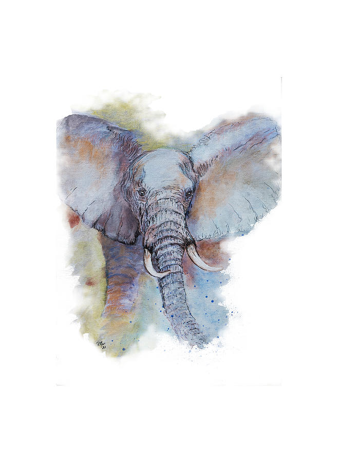 Elephant Art On Canvas Painting