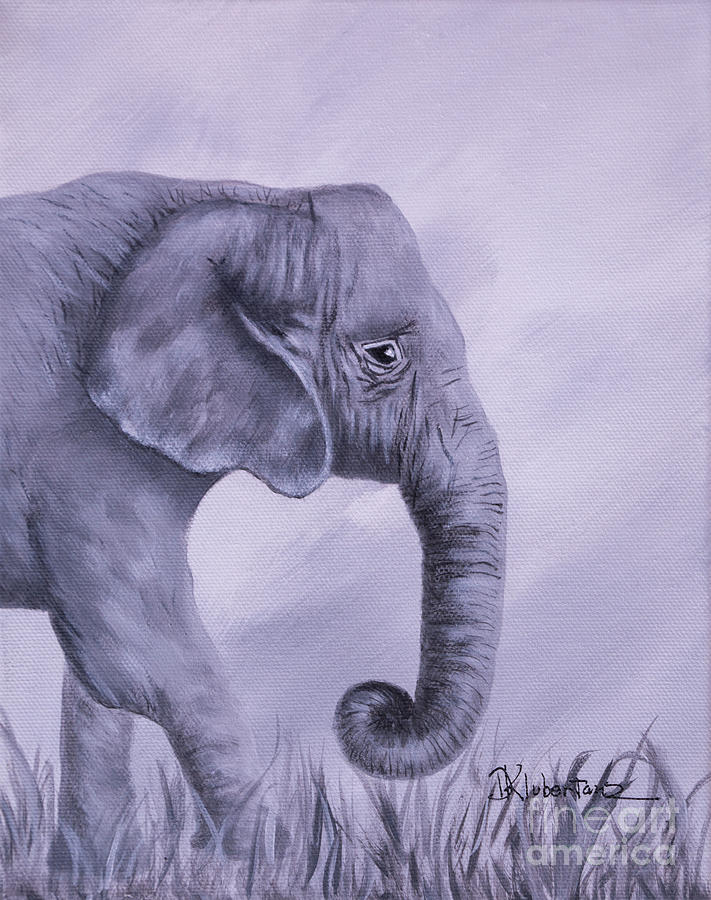 Ellie the Elephant Painting by Deborah Klubertanz