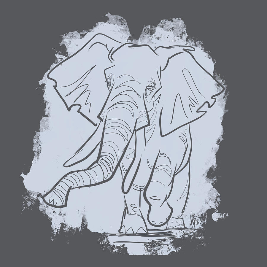 Elephant Gesture Sketch Drawing by John LaFree