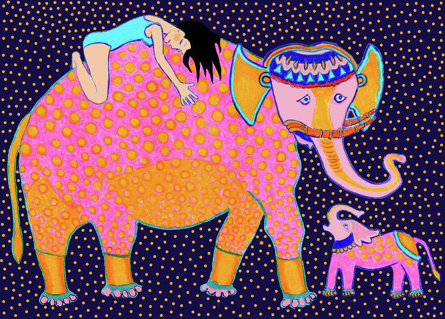Elephant Girl Drawing by Lorena Cassady