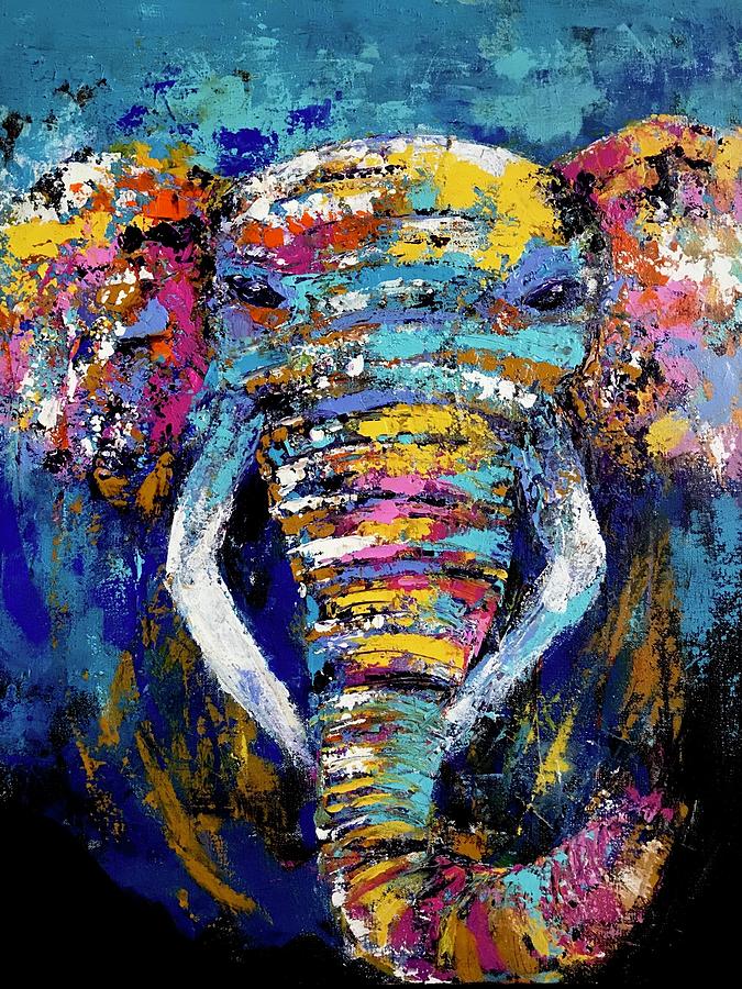 Elephant Painting - Elephant Head  by Meenakshi Sinha