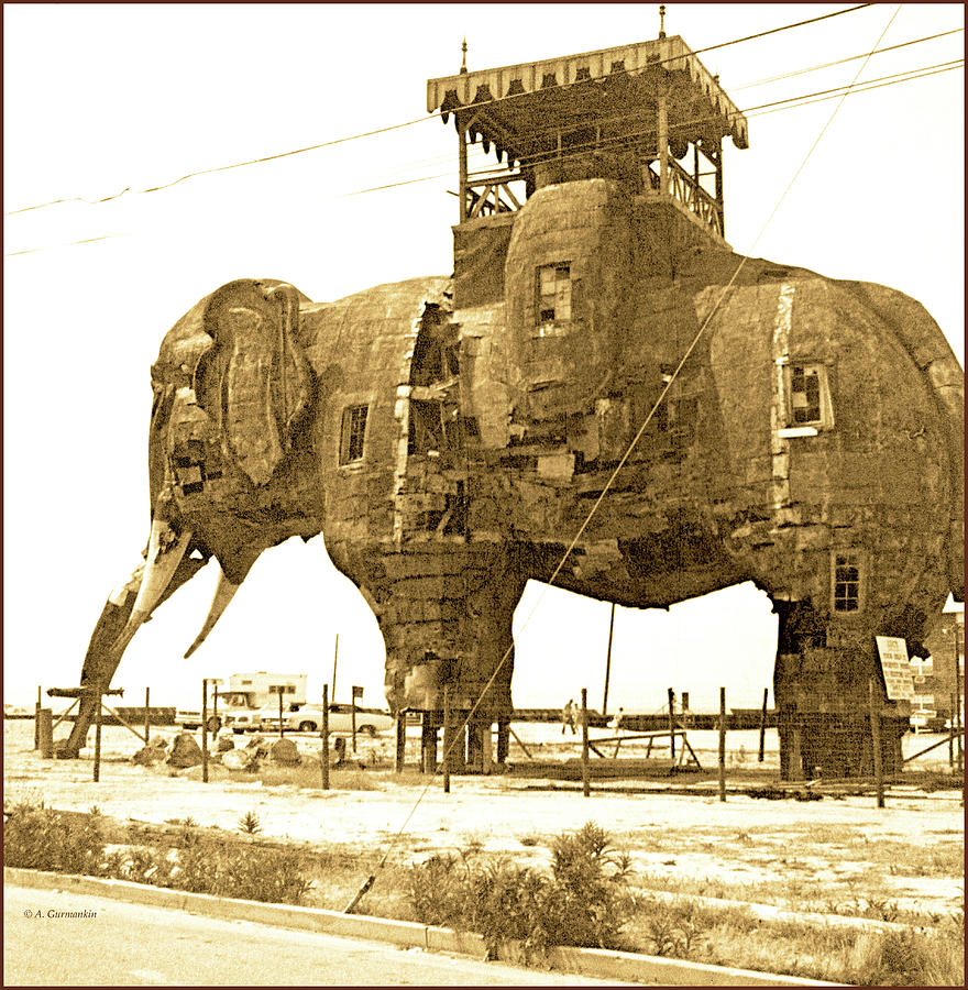 Elephant Hotel in Disrepair, Margate City, NJ, 1971 Photograph by A ...