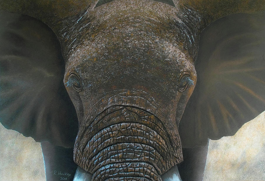 African elephant II Painting by Russell Hinckley
