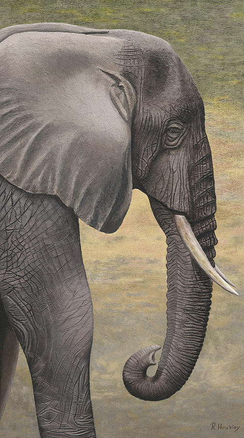 African elephant III Painting by Russell Hinckley