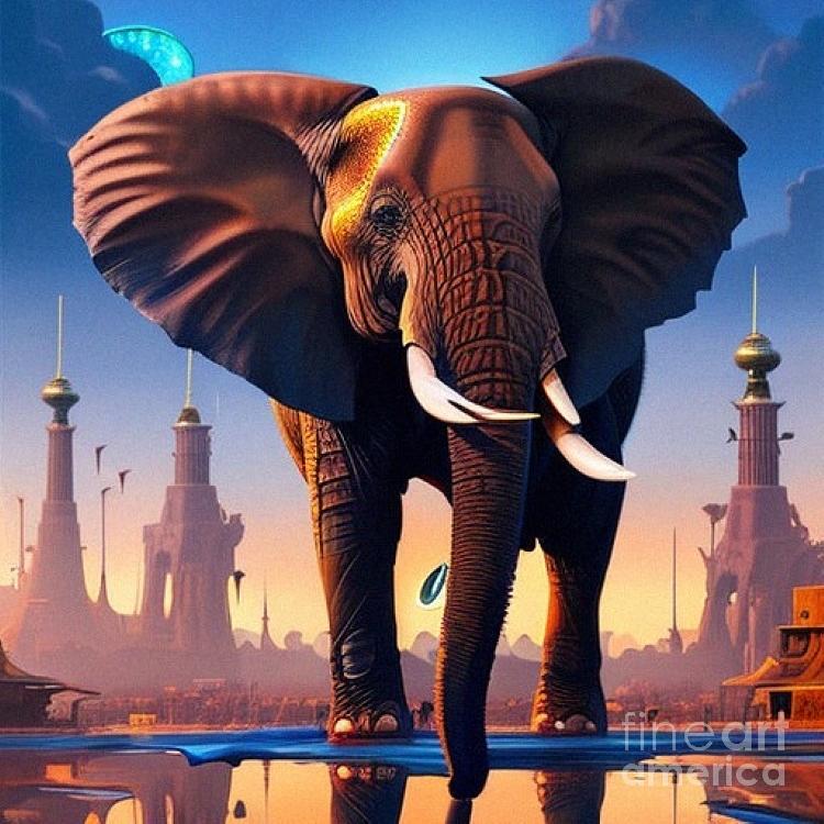 Elephant in Dubai Digital Art by Ai Artist - Fine Art America