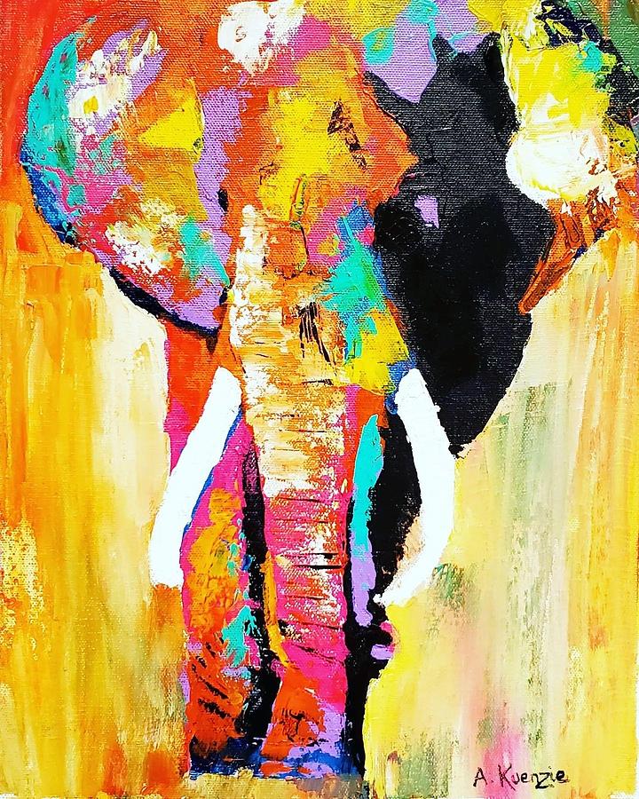 Elephant in the Room  Painting by Amy Kuenzie