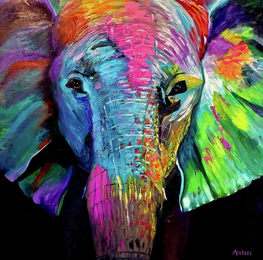 Elephant Painting by Joyce Auteri
