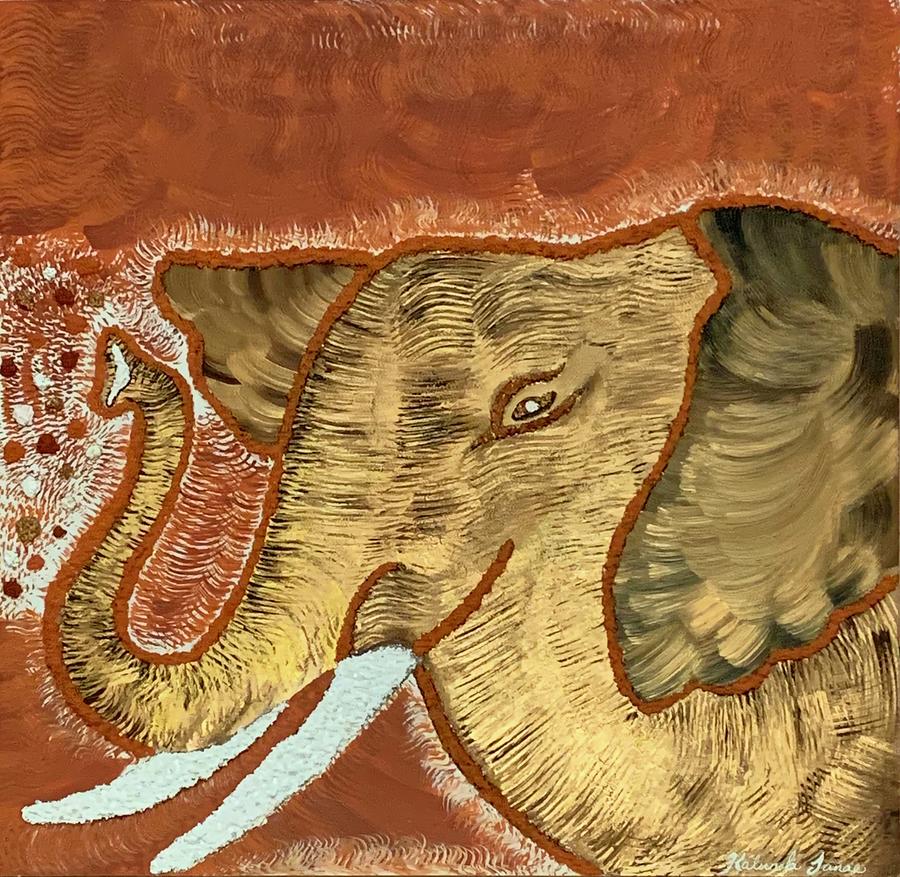 Elephant  Mixed Media by Kalunda Janae Hilton