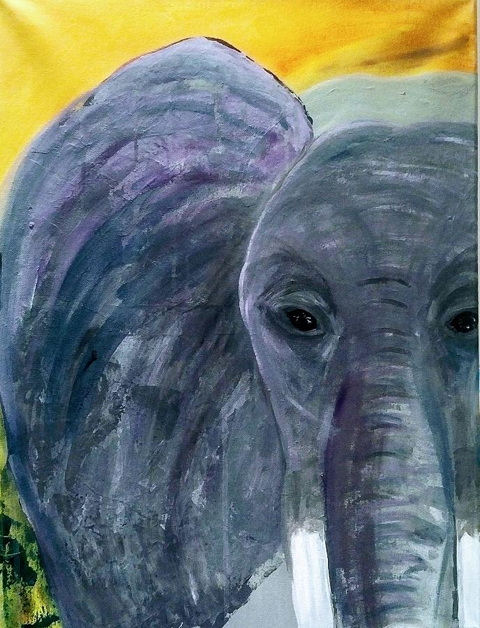 Elephant Love Painting by Lynne McQueen
