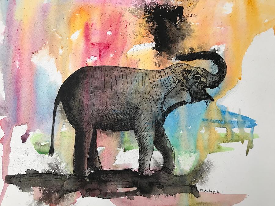 Elephant Painting - Elephant by Marita McVeigh Elephant Painting - Elephant by Marita McVeigh