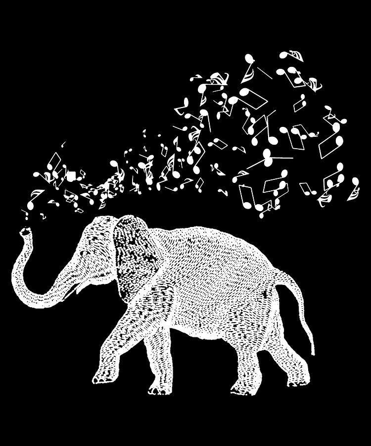 Elephant Music Notes for Animal and Music Lovers Digital Art by Lance ...