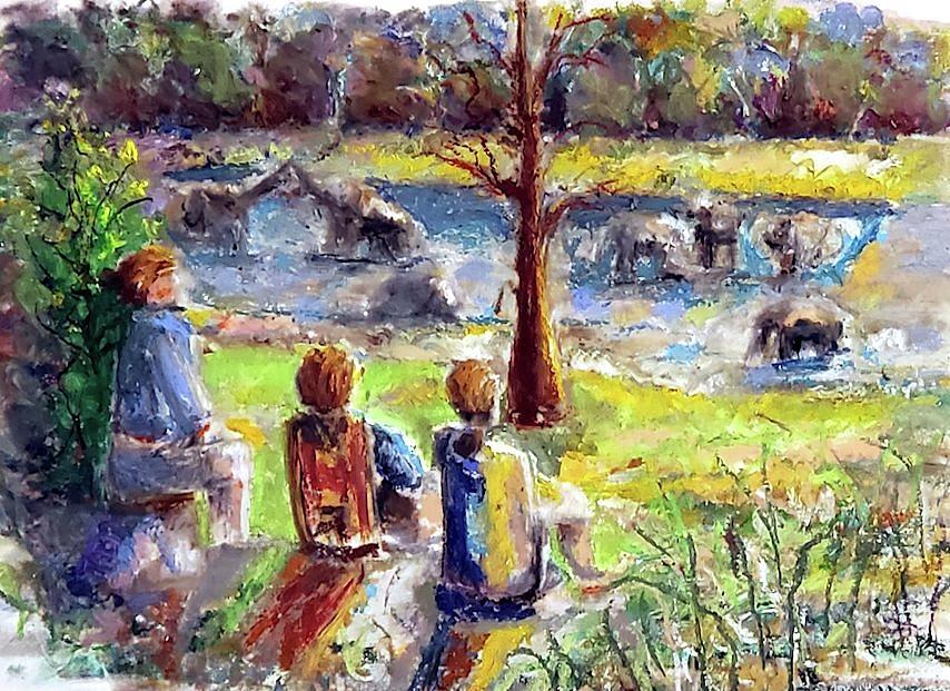 Elephant Observation  Painting by Bernadette Krupa