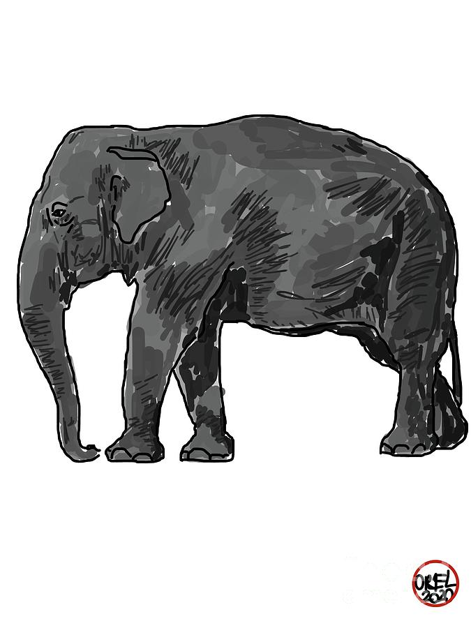 Elephant  Painting by Oriel Ceballos