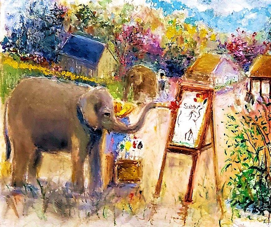Elephant Painting - Suda II Painting by Bernadette Krupa