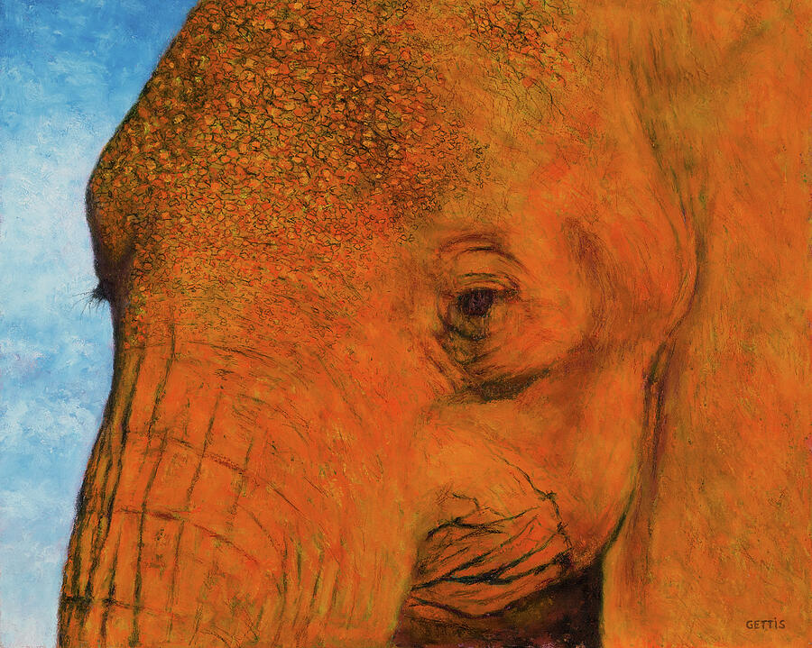 Elephant Portrait Mixed Media by Jeff Gettis