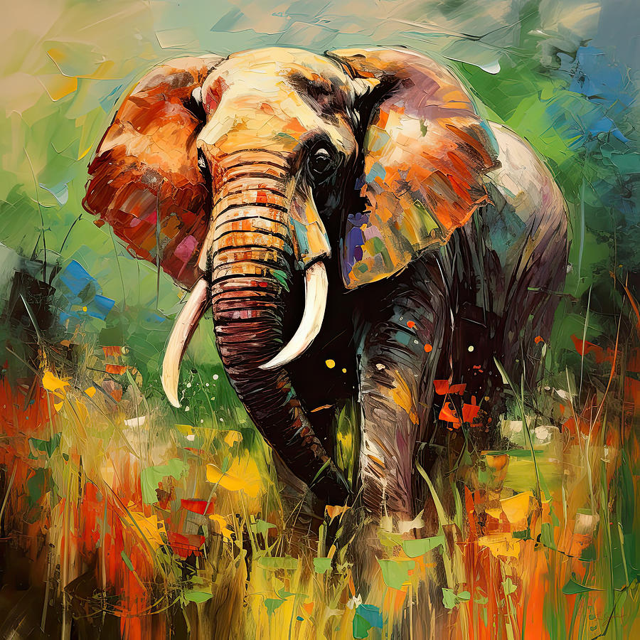 Elephant Rhapsody Painting by Lourry Legarde