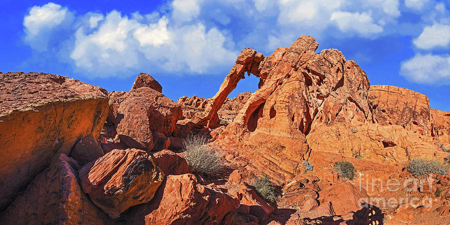 Elephant Rock Panoramic, Valley Of Fire State Park, Nevada Photograph by Don Schimmel
