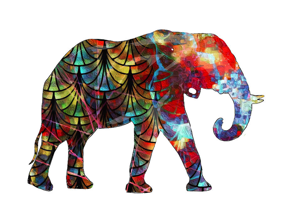 Elephant Silhouette 2 Digital Art by Eileen Backman