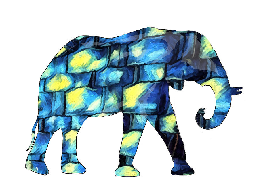 Elephant Silhouette 3 Digital Art by Eileen Backman