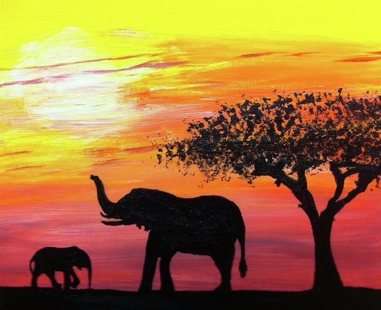 african elephant silhouette