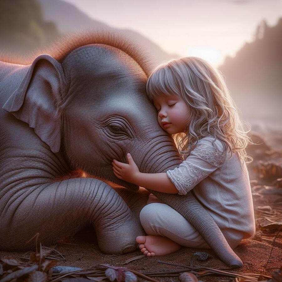 Elephant Snuggles Digital Art by Angela Brunson Elephant Snuggles Digital Art by Angela Brunson