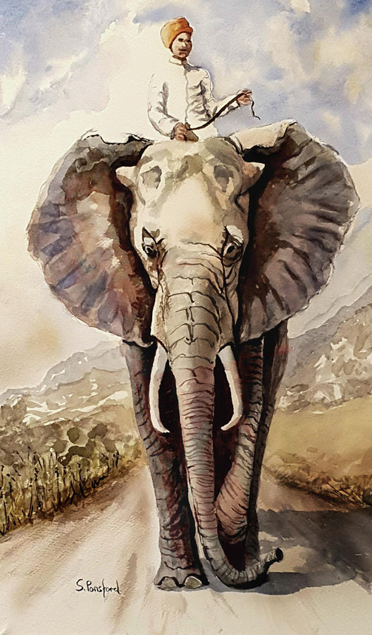 Elephant Painting by Steven Ponsford