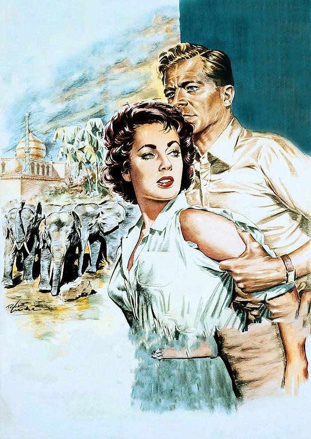 Elizabeth Taylor Painting - Elephant Walk, 1954, movie poster painting by Rolf Goetze by Movie World Posters
