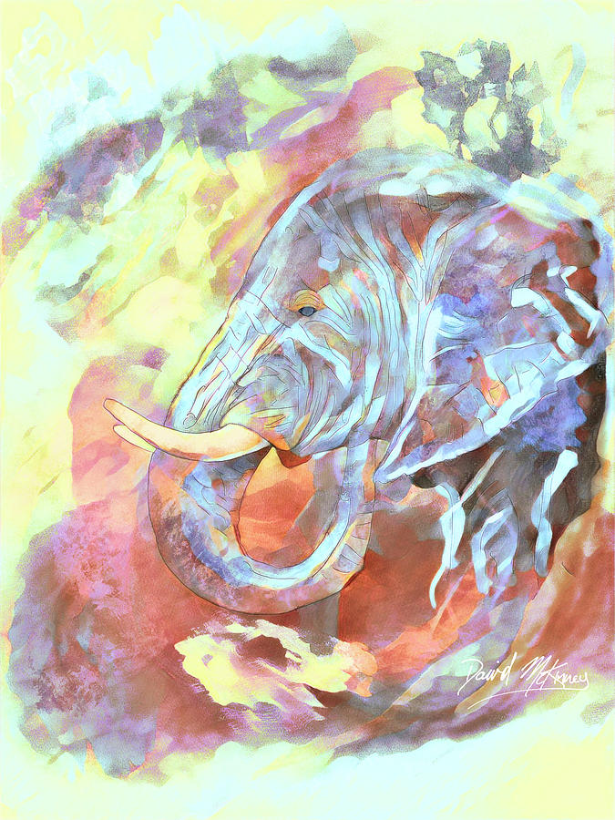 Elephant watercolor prints Digital Art by David McKinney Elephant watercolor prints Digital Art by David McKinney